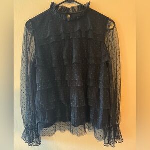 Moving Sale! Express Black Layered Sheer Blouse